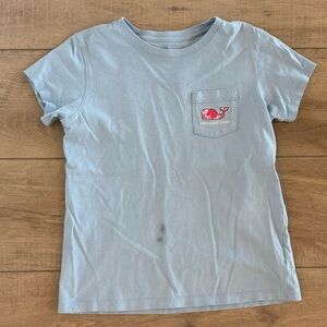 Vineyard Vines Sky Blue Kids Tee with Pink Logo